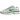 Nike P-6000 Spring Green sneakers i vinklad vy med vit mesh-ovandel, gröna läderdetaljer, skosnören och texturerad gummisula