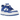 Nike Dunk Low Disrupt Game Royal sneakers i vinklad profil med vita och kungsblå läderpaneler, platåsula och ett detaljerat snörningssystem.