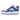 Nike Dunk Low Disrupt Game Royal sneakers i vinklad profil med vit ovandel, kungsblå detaljer, synliga sömmar och en tjock vit sula