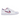 Nike SB Dunk Low Parra sneakers i sidoprofil med flerfärgat grafiskt mönster, vit läderbas och rosa swoosh på en vit mellansula