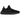 Adidas Yeezy Boost 350 V2 Black Red sneakers i en vinklad profil, som visar den svarta ovandelen i Primeknit, röda SPLY-350 detaljer och räfflad sula.