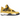 Air Jordan 4 Retro Lightning sneakers i sidoprofil med ovandel i gul nubuck, svarta detaljer, synlig Air-enhet och vit mellansula