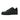 Nike Air Force 1 Low Supreme Black sneakers i en vinklad vy med svart läderöverdel, matchande svarta skosnören och den ikoniska röda Supreme-logotypen.