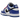 Nike Dunk Low Bright Crimson Game Royal sneakers i en dynamisk vinklad profilvy med en livfull färgkombination i rött och blått samt gummisula