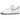 Nike Air Force 1 Indigo sneakers i sidoprofil med vit läderovandel, blå swoosh och broderad indigo-växtdetalj på sidan.