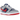 Nike Dunk Low CO.JP Samba (2020) sneakers i sidoprofil med en grå läderöverdel, blåa detaljer samt röda accenter på hälen och snörningen.