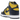 Nike Dunk High Michigan (2020) sneakers i sidoprofil med den ikoniska färgkombinationen i gult och mörkblått läder.