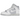 Nike Dunk High Summit White Football Grey sneakers i sidoprofil med grå Swoosh, ljus läderovandel samt vit sula och matchande skosnören.