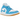 Air Jordan 1 Low White Gum Light Brown Dark Powder Blue sneakers i sidoprofil med vit läderovandel, ljusblå swoosh och klassisk brun gummisula
