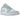 Air Jordan 1 Low White Ice Blue sneakers i sidoprofil med vit läderöverdel ljusblå detaljer och klassisk snörning