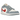 Air Jordan 1 Low Blue Whisper Dune Red sneakers i profil med pastellfärgad läderovandel, röd swoosh och vit sula