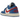 Air Jordan 1 Low Sport Blue Gym Red sneakers sidoprofil med vit läderovandel, röda Swoosh-detaljer och en kontrasterande mörkblå sula