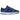 Nike Dunk Low Hyper Cobalt sneakers i en vinklad profilvy med svarta läderöverlägg, livliga blå detaljer och en vit mellansula.