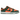 Nike Dunk Low Retro Miami Hurricanes sneakers i en vinklad profil som visar orange läder på en mörkgrön ovandel och vit sula