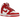 Nike Dunk High Championship White Red sneakers i sidoprofil med klassisk vit läderbas, röda detaljer och matchande röd sula.