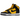 Nike Dunk High Retro Reverse Goldenrod sneakers sedda från sidan med svart läderöverdel, gula detaljer och vit mellansula för en klassisk stil