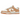 Nike Dunk Low Harvest Moon sneakers i en klassisk vinkel. Vit läderöverdel med ljusbruna beige detaljer, vit mellansula och brun yttersula.