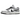 Nike Dunk Low Light Smoke Grey sneakers sedd från sidan med ovandel i ljusgrått och vitt läder, klassisk swoosh och matchande vit och grå gummisula
