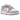 Nike Dunk Low Indigo Haze sneakers i sidoprofil med ljuslila läderpaneler, vit mellansula och indigo swoosh-detaljer