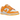 Nike Dunk Low Laser Orange sneakers sedd från sidan med vit läderbas, klara orangea överlägg, orange yttersula och klassisk snörning.