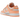 Nike Dunk Low Peach Cream sneakers i klassisk vinklad profilvy med beige läderöverdrag, vit bas och en matchande persikofärgad yttersula.