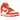 Nike Dunk High Syracuse (2021) sneakers i vinklad profil med vit läderbas, orangea överlägg, vit mellansula och orange yttersula.