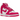 Nike Dunk High Pink Prime sneakers i sidoprofil med vit läderbas, tydliga rosa överdrag och en klassisk yttersula i gummi