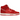 Nike Dunk High First Use Red sneakers i sidoprofil med röd mockaöverdel, vit läderbas, dubbla skosnören och vit mellansula