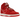 Nike Dunk High First Use Red sneakers i en stilren vinklad profilvy med röd mocka, vit swoosh-logotyp och en klassisk vit mellansula.