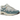 Nike Air Max 1 Patta Noise Aqua sneakers i sidoprofil med karaktäristiskt vågig stänkskärm i blå nubuck och vit ovandel med grå detaljer