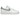 Nike Air Force 1 White Worn Blue Paisley sneakers i sidoprofil med klassisk vit ovandel, blå paisley-swoosh och vit gummisula