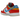 Nike Dunk Low QS LeBron James Fruity Pebbles sneakers i en vinklad vy med flerfärgad ovandel, vit sula och röd Nike swoosh