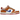 Nike Dunk Low Hot Curry Game Royal sneakers i sidoprofil med vit ovandel, orangea överlägg och blå Swoosh-logotyp samt gummisula