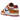 Nike Dunk Low Hot Curry Game Royal sneakers i vinklad profil med orange läderöverdrag, blå swoosh och vit mellansula på en yttersula