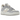Nike Dunk Low Disrupt Summit White Ghost sneakers i vinklad profil med ovandel i vitt läder, off-white överlägg och tjock platåyttersula.