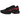 Nike Air Max Plus Black Noble Red sneakers i sidoprofil, med den svarta mesh-ovandelen, ikoniska vågiga linjer och de röda Nike Air-enheterna.