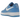 Nike Air Force 1 Low Color of the Month University Blue sneakers i en vinklad profilvy med ljusblå läderovandel och vit sula