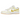 Nike Dunk Low Yellow Strike sneakers i sidoprofil, med en pastellgul Swoosh-detalj mot en bas i vitt läder och matchande yttersula.