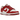 Nike Dunk Low Next Nature White Gym Red sneakers sidoprofil med vit läderöverdel, röda paneler, matchande skosnören och slitstark gummisula.