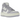 Air Jordan 1 Elevate High Titanium sneakers i sidoprofil med ovandel i vitt läder, ljusblå detaljer, plattformssula och Wings-logotyp