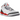 Air Jordan 3 Retro Fire Red 2022 sneakers i vinklad vy med vit ovandel i läder, elefantmönster och röda detaljer vid snören och sula