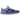 Nike SB Dunk Low Run The Jewels sneakers sedda från sidan med mörkblå mockaöverdel, rosa swoosh och genomskinlig gummisula