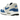 Nike Air Max 1 86 OG Big Bubble Royal sneakers i sidoprofil med vit mesh, grå mocka och detaljer i royalblått samt synlig Air-dämpning