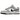 Nike Dunk Low Light Iron Ore sneakers i vinklad profil med grå läderpaneler, vit mellansula och ikonisk svart Nike swoosh