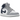 Air Jordan 1 Mid Wolf Grey Midnight Navy sneakers i färgsättningen Wolf Grey Midnight Navy, sidoprofil med grå ovandel, marinblå detaljer och vit yttersula.