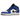 Air Jordan 1 Mid Game Royal White Black sneakers i sidoprofil med kungsblå detaljer, vit bas, svart swoosh och vit mellansula
