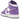 Air Jordan 1 Mid Purple Venom sneakers sidoprofil med vita läderdetaljer, svart swoosh samt mörklila häl och sula.