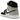 Air Jordan 1 Mid Barons sneakers i vinklad vy med grå paneler, svart läder och vita skosnören med en klassisk Jumpman-logotyp på plösen