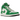 Air Jordan 1 Mid Lucky Green sneakers i sidoprofil med gröna läderpaneler, vit mellansula, svart Swoosh och vita skosnören