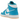 Air Jordan 1 Mid Aquatone sneakers i vinklad profil med vitt läder, blå detaljer på tåbox och häl samt klassisk Air-sula och snörning